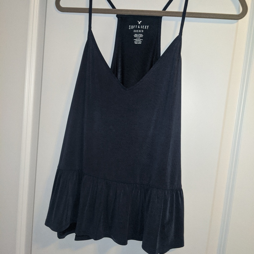 American Eagle Soft and Sexy navy babydoll top